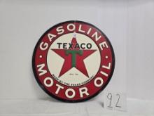 Round Texaco Tin Sign Reproduction