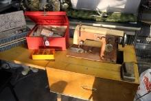 Pink Vintage Kenmore Sewing Machine With 2 Sewing Boxes