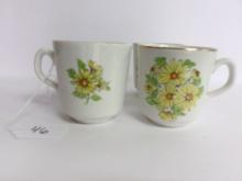 Made In England Yellow Daisy Tea Cups