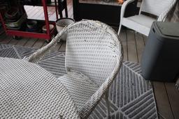 Patio furniture, Rug and Trash Can