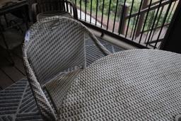 Patio furniture, Rug and Trash Can