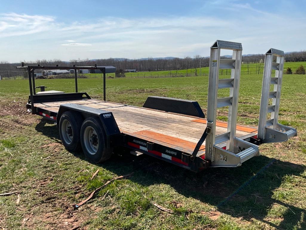 2021 MORITZ...20 FOOT EQUIPMENT TRAILER. 16K GVW. FOLD DOWN RAMPS