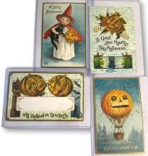 Antique Early 1900's Garre Clapsaddle and GDD Embossed Halloween Post Cards