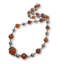 Artisan Agate and Silver Alloy Necklace