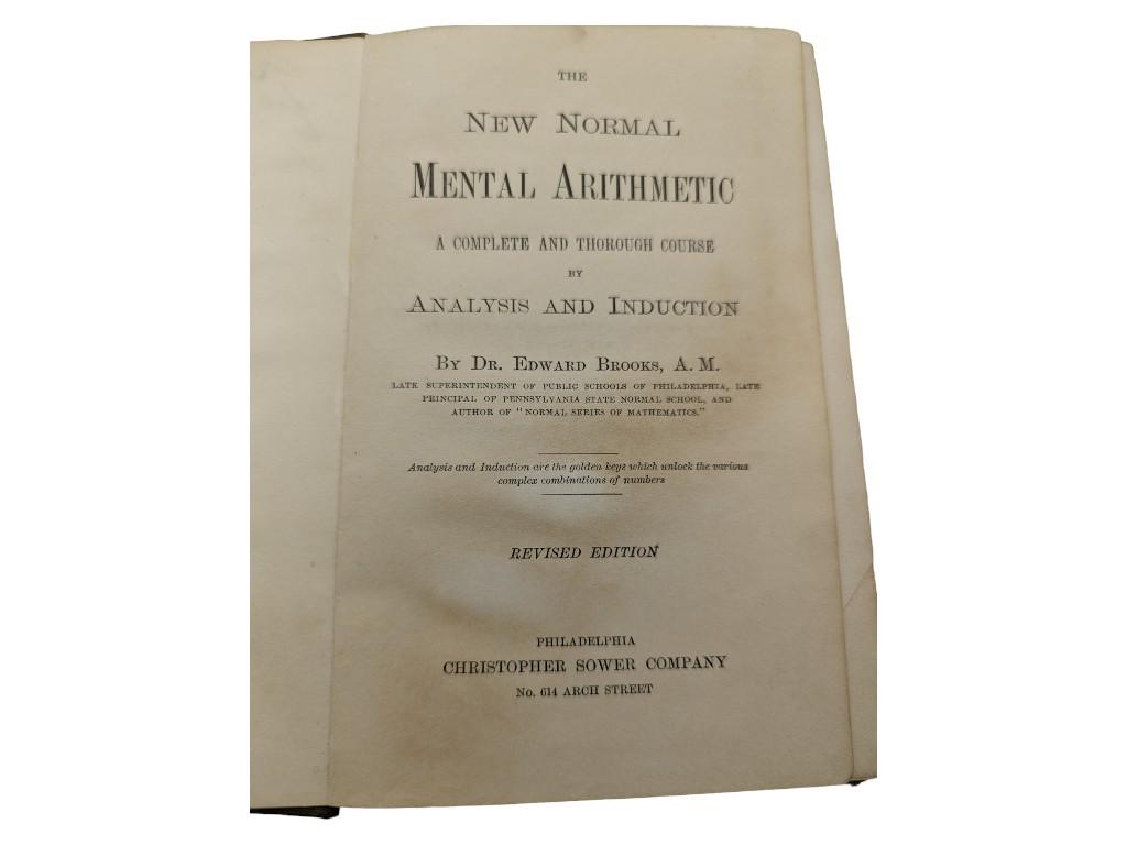 "New Mental Arithmetic" by Dr. Edward Brooks 1901