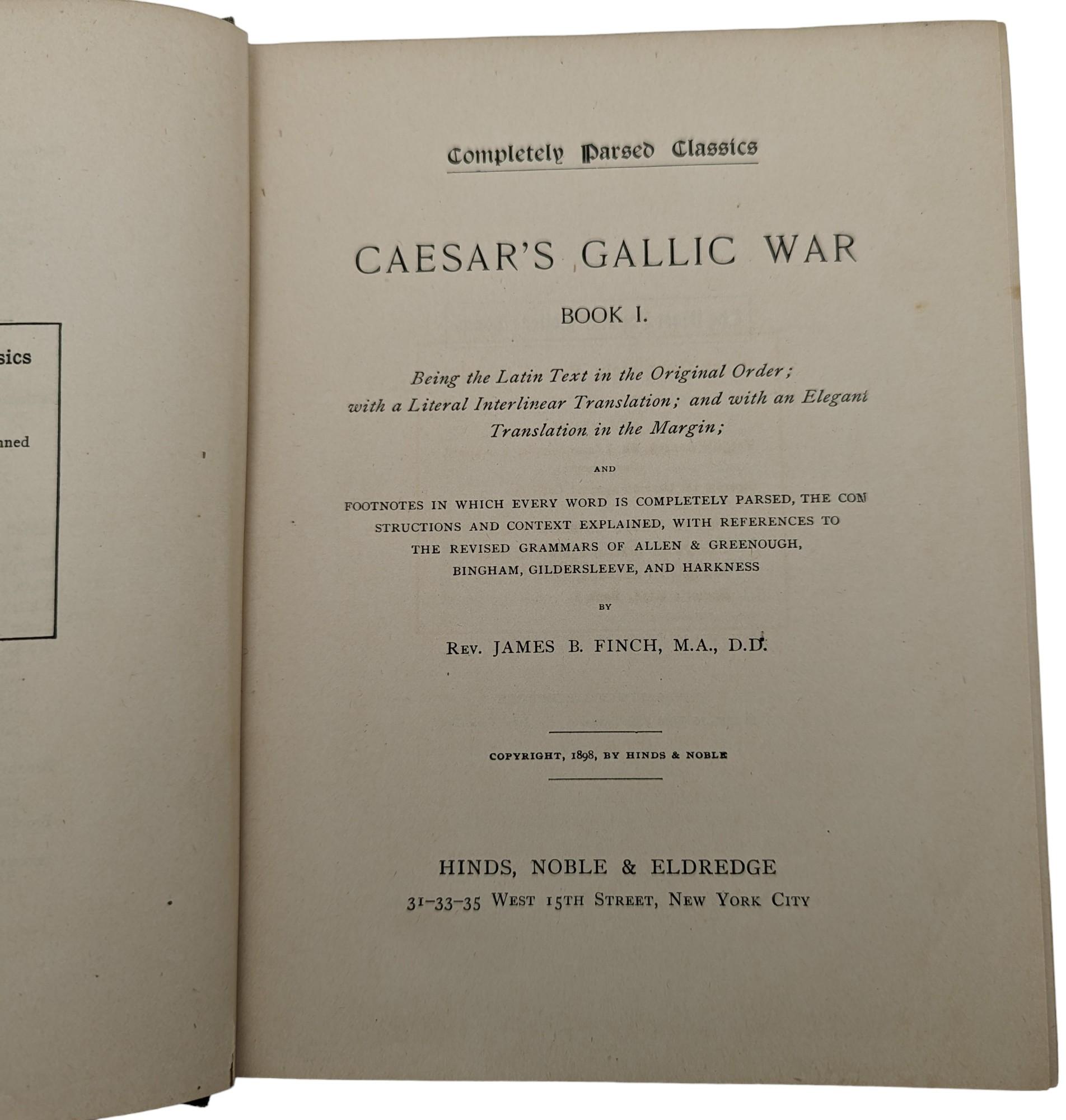 "Completely Parsed Caesar: Gallic War Book 1" by Rev. James B. Finch, M.A., D.D. 1898