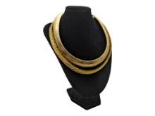 Lot of 2 Gold Tone Choker Necklaces