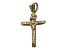 14K Small Gold Crucifix Pendant - 1.10 grams