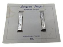 Vintage Sterling Silver Lingerie Clasps - Rhodium Finished
