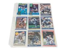 Lot of 9 Football Trading Cards - Troy Aikman, Barry Sanders & Andre Ware