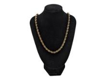 Gold-tone Unisex Rope Chain Necklace