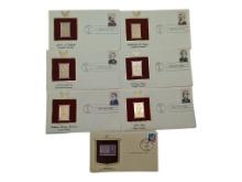 Lot of 6 Golden Replica Presidential Stamps - 22k Gold Plated
