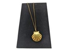 FEATURE Ernest Borel Ladies Shell Watch Necklace - Winds and is Running Good!