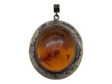 Pendant with Amber Gemstone