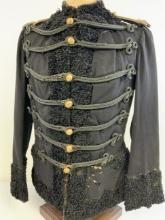 ANTIQUE FRENCH 19th CENTURY HUSSAR PELICE UNIFORM JACKET 1870S-1890S