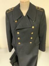 USSR SOVIET RUSSIAN NAVY ADMIRAL BLACK WOOL WINTER GREAT COAT