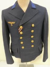 WWII GERMAN KRIEGSMARINE NAVY ADMINISTRATIVE EM PEA COAT