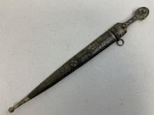 ANTIQUE CAUCASIAN SILVER KINJAL DAGGER