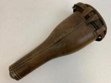 ANTIQUE LEATHER HOLSTER FOR A FLINTLOCK GUN