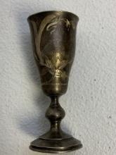 ANTIQUE IMPERIAL RUSSIAN 84 SILVER VODKA SHOT GLASS