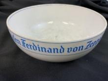 GERMANY THIRD REICH FERDINANTDVON ZEPPELIN 1838-1938 COMMEMORATIVE PORCELAIN BOWL