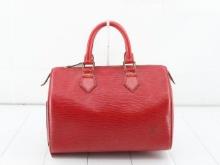 Louis Vuitton Red Epi Speedy 25 Handbag