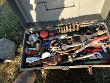 Gray plastic tool box full