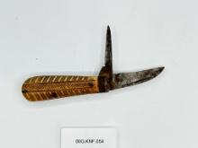 Double Bladed Folding Knife with Bone Scales (00G.KNF.054)