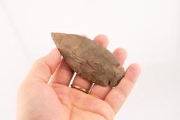 A 3-3/4" Dovetail Point Made of Brown Chert.