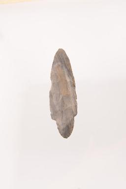 A 4-3/4" Adena Point Made of Banded Grey Chert.