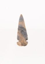 A 2-5/8" Dovetail Point Made from a colorful Blue and Grey Chert.