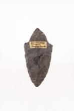 A Well Made 4-1/4" Adena Point Made of Black Chert Ex. Billy McLemore Collection.