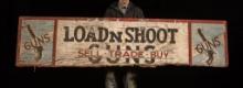 Large Antique Hand Painted Load N Shoot Guns Trade Sign