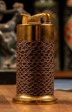 Vintage Leather Wrapped Brass Lighter