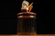 Turkish Man Meerschaum Pipe and Tobacco Jar