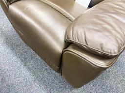 Brown leather rocking recliner chair