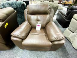 Brown leather rocker recliner