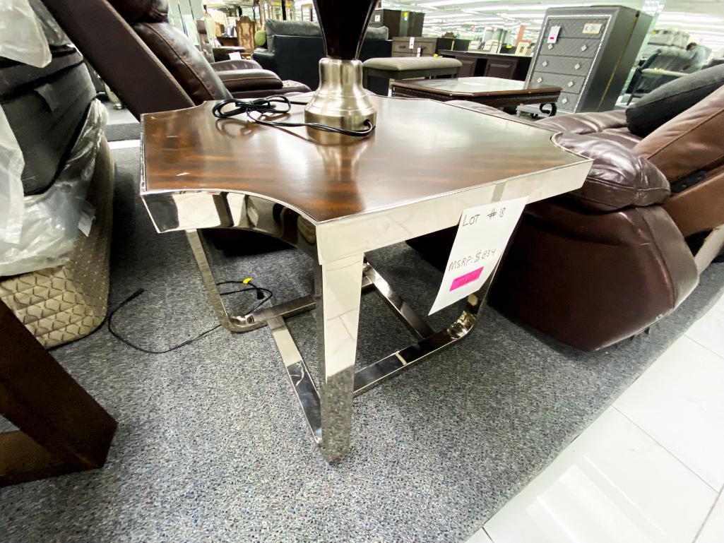 Solid wood end table