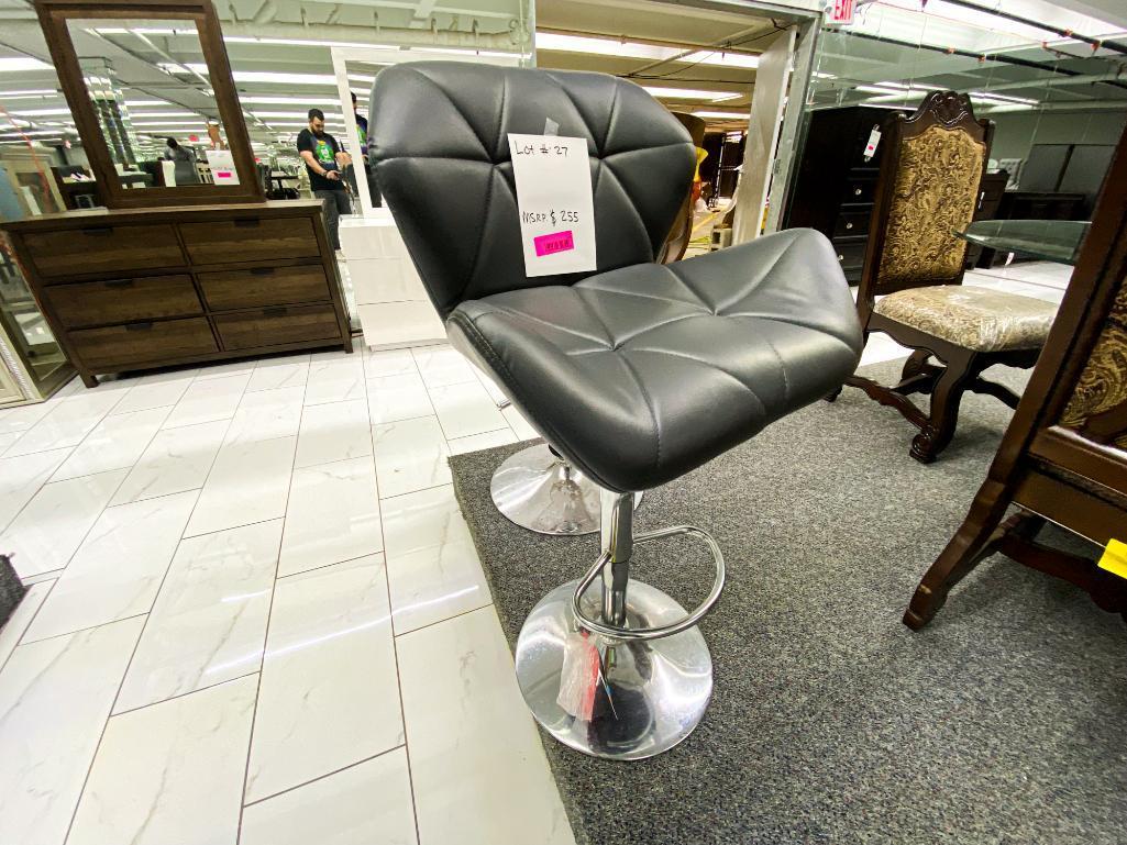 Modern grey leather barstool