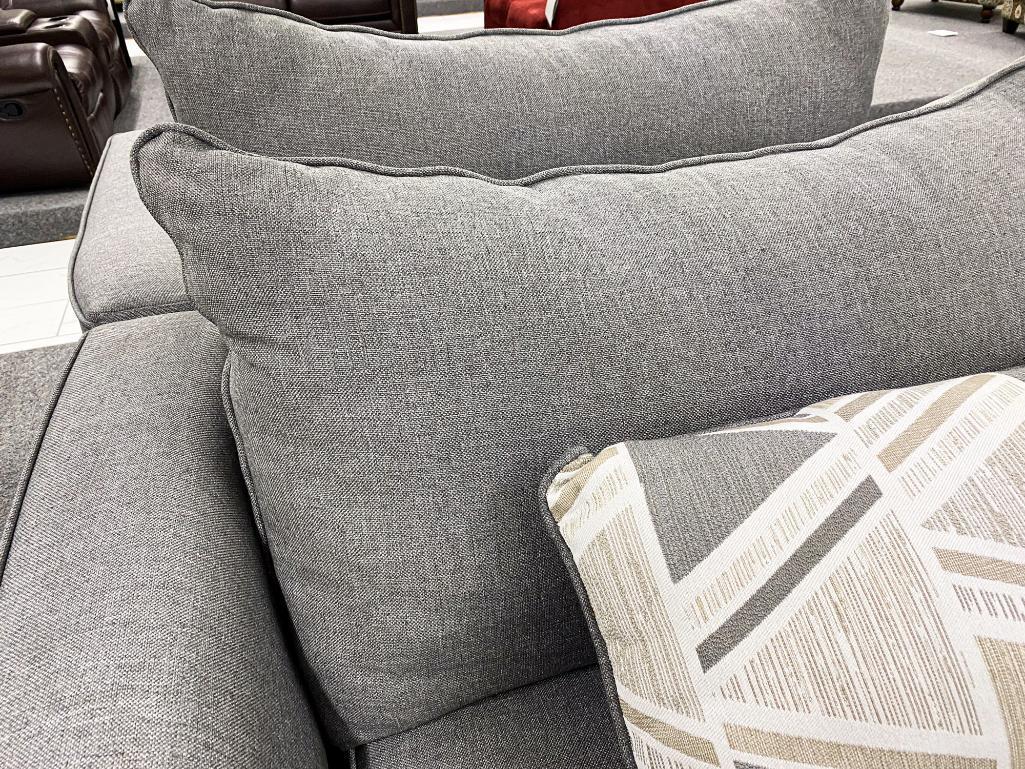 Gray fabric accent chair