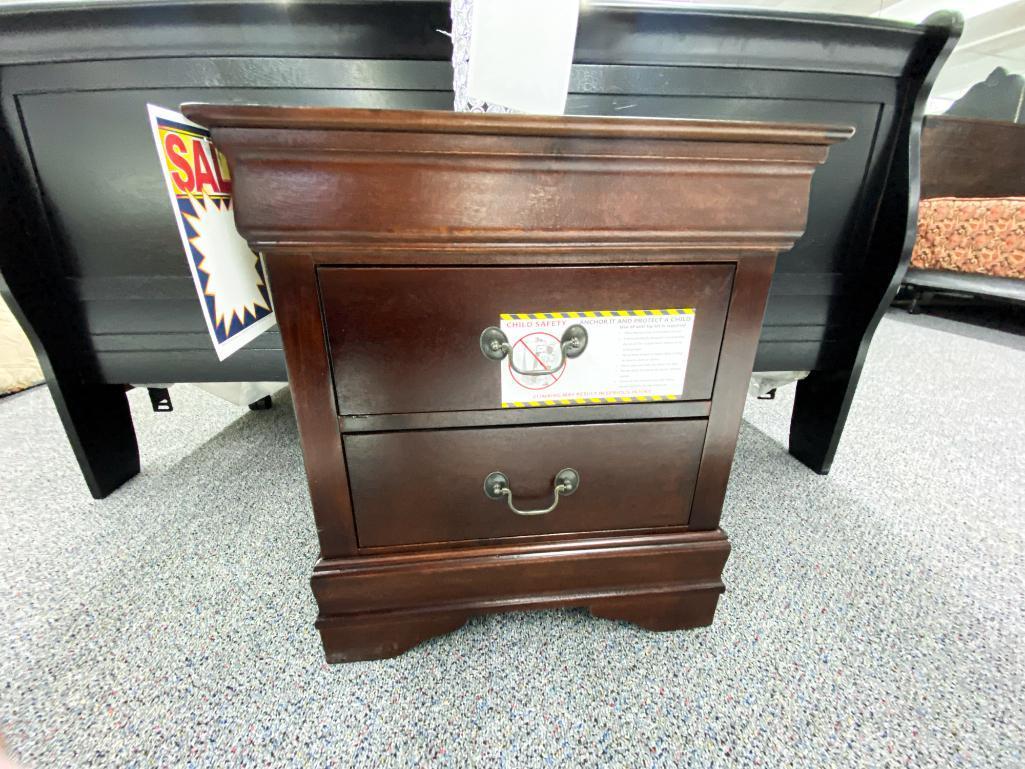 Traditional dark brown nightstand