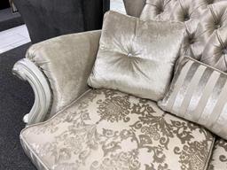French-style loveseat, white