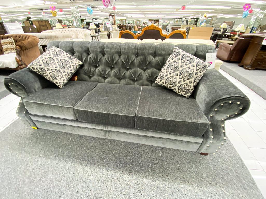 Charcoal Sofa with Jewels