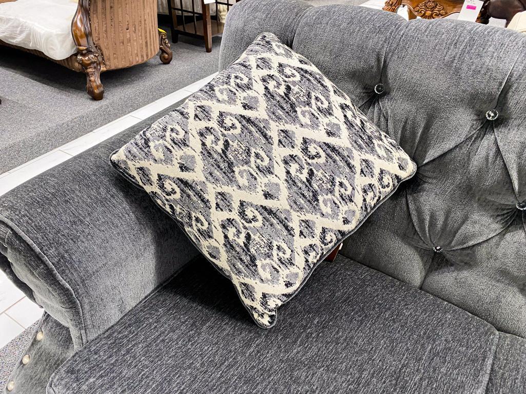 Charcoal Sofa with Jewels