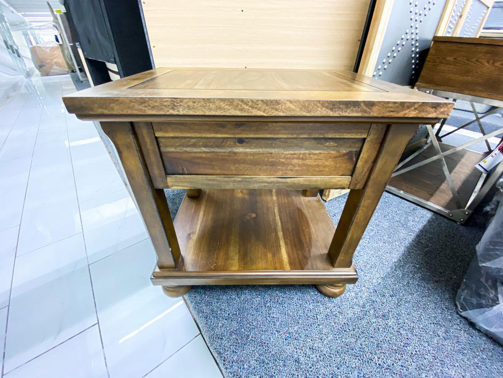 Wood end table