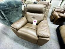 Brown leather rocking recliner chair