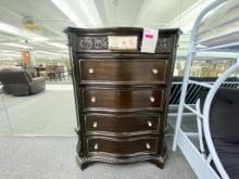 Traditional dark wood chest, jewel-designed