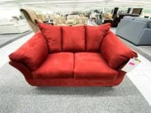 Dark red loveseat