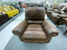 Traditional brown fabric rocking recliner