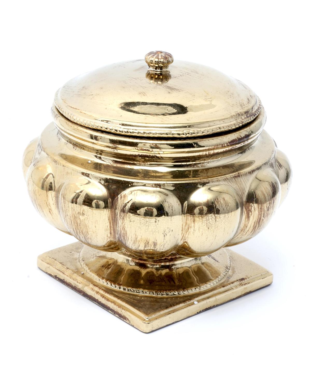 gold covered lazu susan Urn